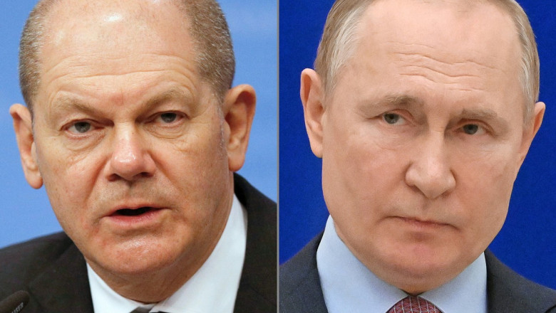 Putin si Scholz au vorbit la telefon. Liderul de la Kremlin acuza Kievul ca a blocat negocierile. Scholz i-a cerut un armistitiu Imagine