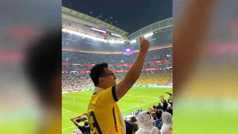 "Money, money". Doi suporteri s-au certat la partida de deschidere de la CM 2022 dupa o aluzie la presupusa mita oferita Ecuadorului Imagine