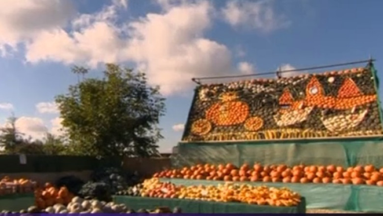 "Pictura" pentru Halloween. "Cenusareasa", din peste o mie de dovleci  Imagine