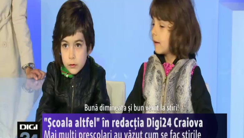 "Scoala altfel" in redactia Digi24 Craiova. Mai multi prescolari au vazut cum se fac stirile Imagine