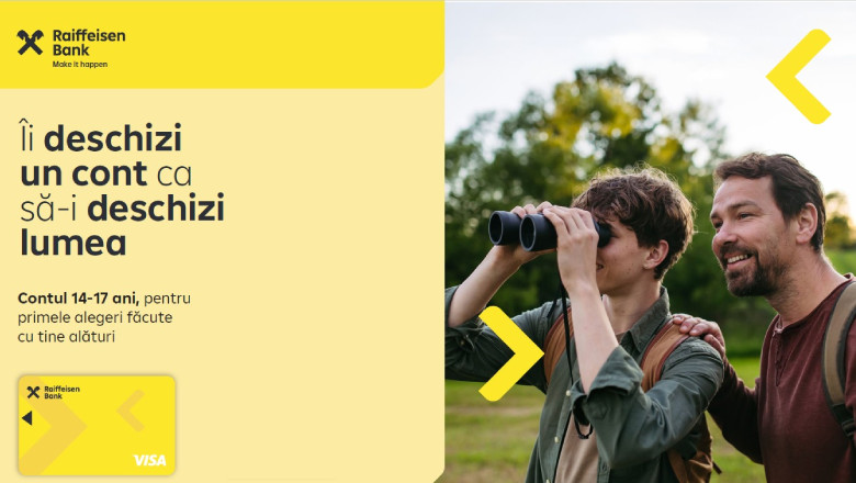 Raiffeisen Bank lanseaza contul destinat adolescentilor, primul pas spre independenta financiara Imagine