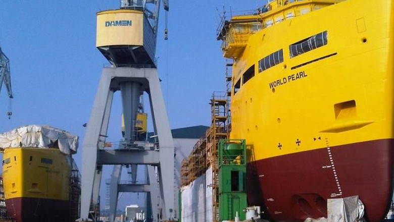 RAPORT DE TARA. La Galati, fata de santierele din Europa, majoritatea navelor se construiesc la cheie Imagine