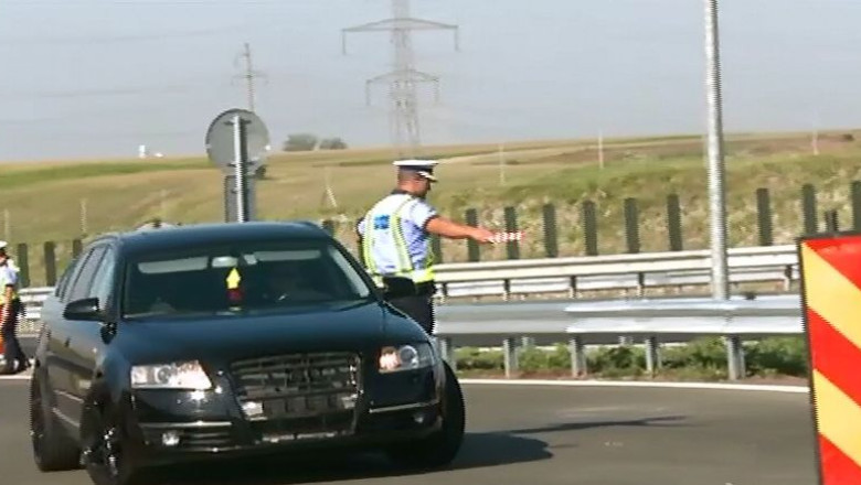 Razie pe autostrada Timisoara - Arad: zeci de soferi sanctionati Imagine