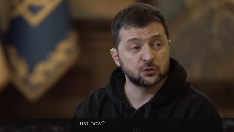 Reactia lui Zelenski cand a aflat ca Germania va livra tancuri Leopard Ucrainei. Era in mijlocul unui interviu Imagine