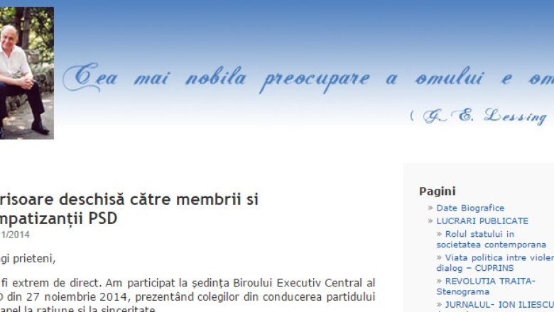 REACTII in PSD dupa scrisoarea lui Ion Iliescu. Ioan Rus: „Nu cred in hipercentralizare si conducerea de la un pupitru unic. Diversitatea da valoare unui partid” Imagine