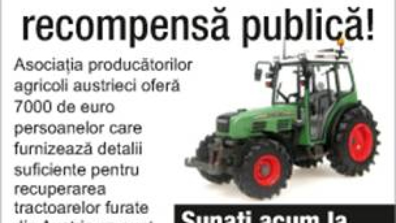 Recompensa pentru a da de urma unor tractoare furate din Austria: 7.000 de euro Imagine