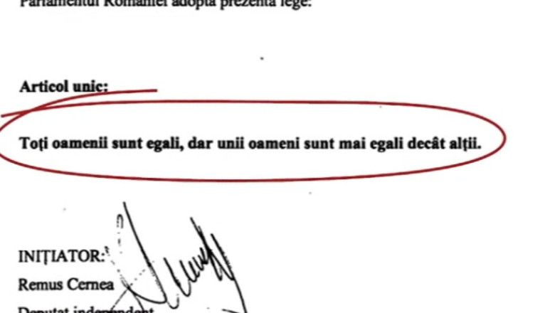 Remus Cernea aduce „Ferma animalelor” in Parlament Imagine