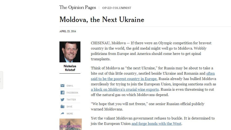 Republica Moldova, laudata in New York Times Imagine