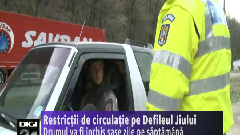 Restrictii de circulatie pe Defileul Jiului Imagine