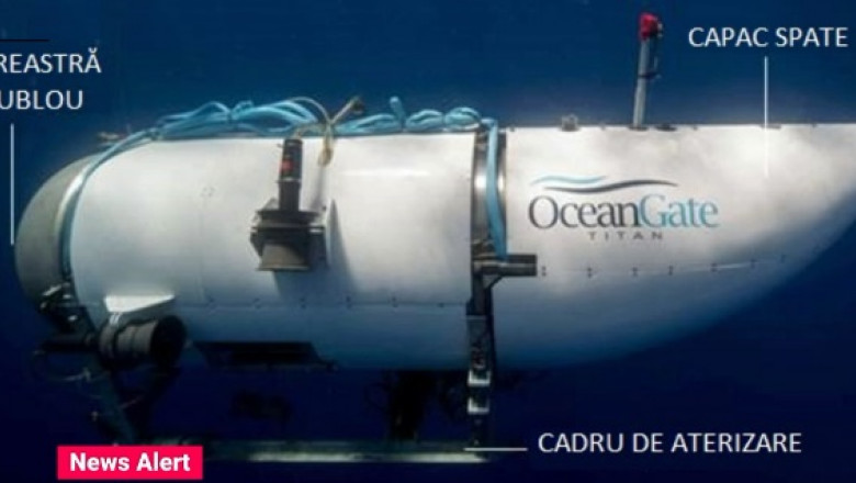 Resturile gasite langa epava Titanicului sunt cadrul, bucati din carcasa si capacul din spate al submarinului Titan Imagine