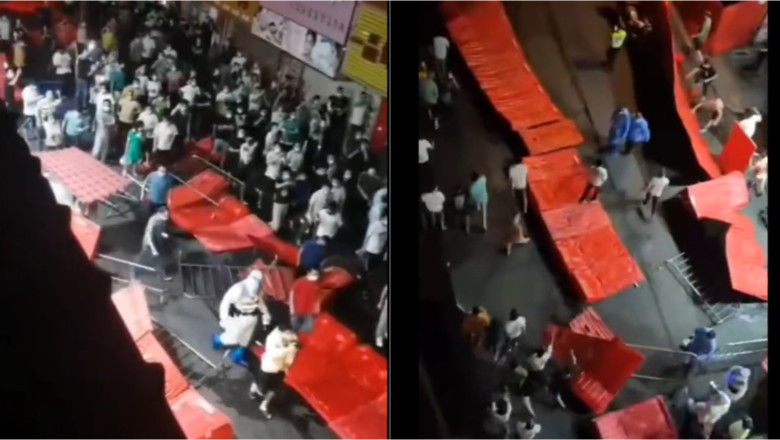 Revolta violenta in China. Oamenii disperati au distrus barierele din fata caselor unde sunt inchisi cu forta sub pretextul carantinei Imagine