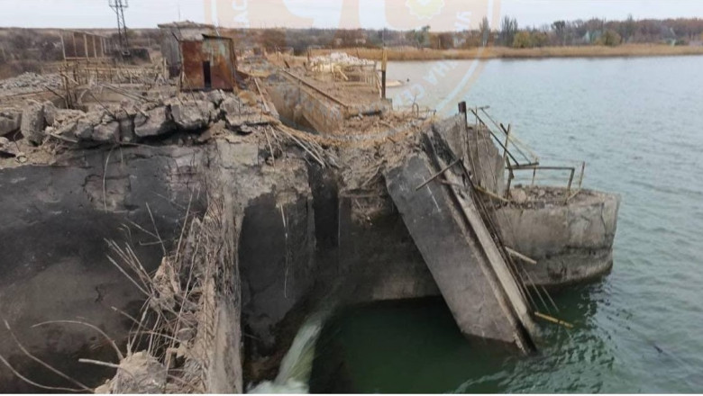 Risc de inundatii pentru mai multe sate din Ucraina, dupa avarierea barajului Kurohave din Donetk, intr-un atac al rusilor Imagine