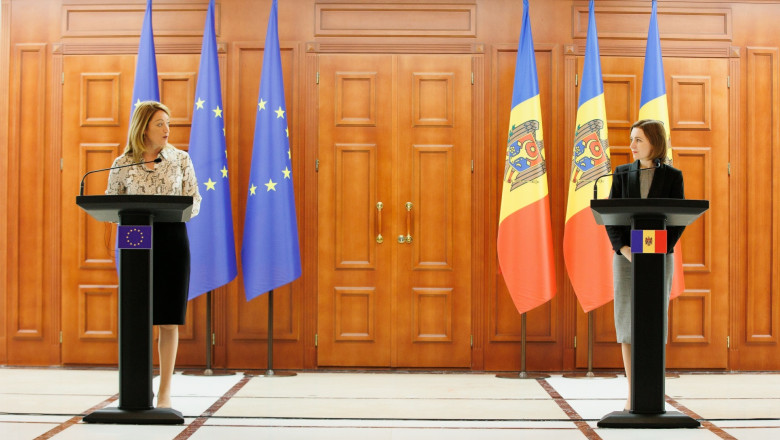 Roberta Metsola la Chisinau. Sefa PE, apel la solidaritate in fata tentativelor ruse de destabilizare. „Locul vostru este in Europa” Imagine