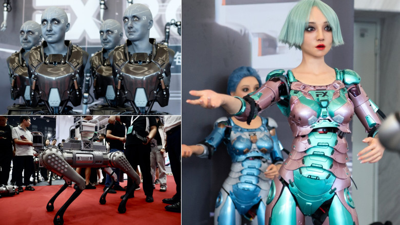 Robotii fac spectacol la Conferinta Mondiala de Robotica de la Beijing, unde China isi prezinta cele mai noi tehnologii Imagine