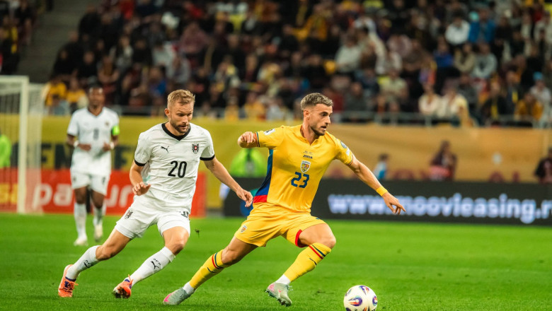 Romania - Austria 1-0, victorie in extremis pentru „Tricolori”. Gol decisiv in minutul 90+5 si sperante pentru Cupa Mondiala Imagine