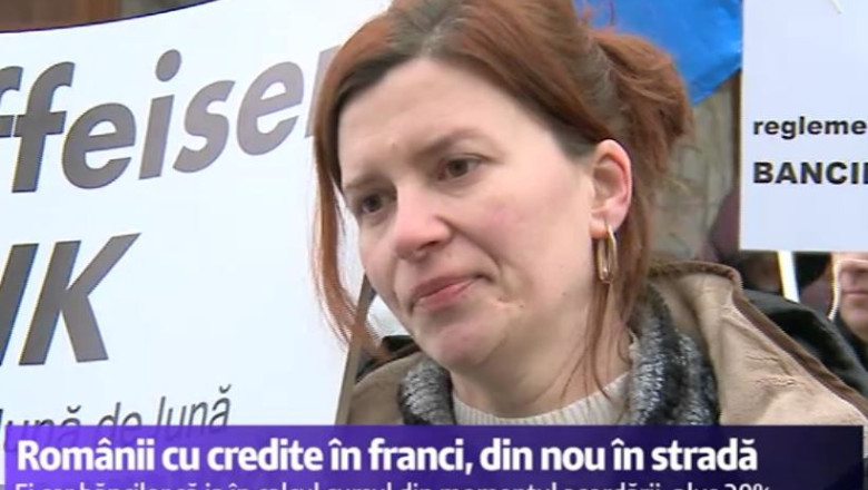Romanii cu credite in franci au protestat din nou: „Am trei locuri de munca pentru a-mi plati ratele” Imagine