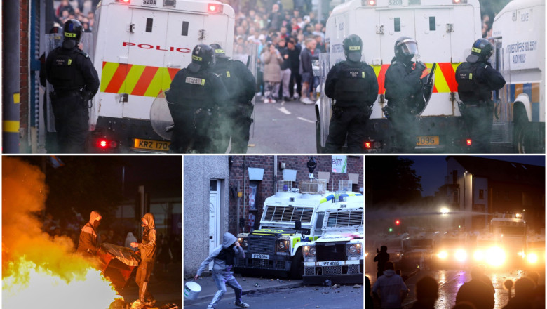 „Romanii sunt vizati in mod special”. Continua violentele in orasul nord-irlandez Ballymena. Incendieri, case distruse de protestatari Imagine