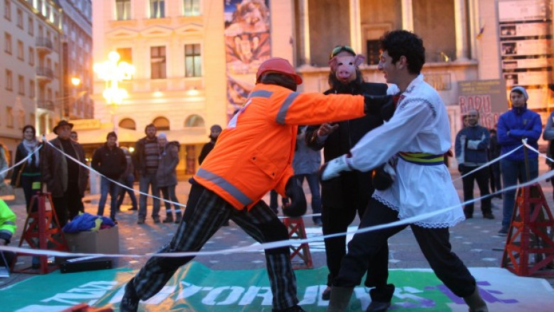 Rosia Montana, a 13-a duminica in strada. La Timisoara a avut loc un „meci de box” intre taranul roman si corporatii Imagine