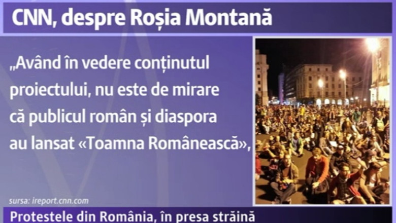 Rosia Montana. Protestele din Romania, in presa straina Imagine