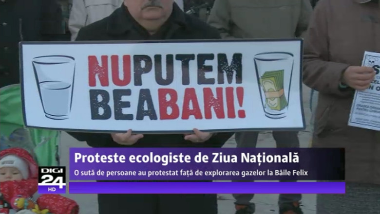 Rosia Montana si exploatarea gazelor naturale au scos oamenii in strada si de Ziua Nationala. 100 de oameni au protestat la Oradea Imagine