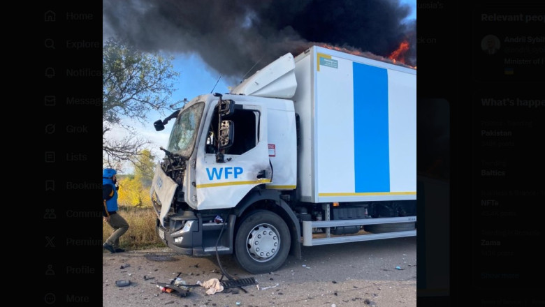 Rusia a bombardat un convoi care transporta ajutor umanitar in sudul Ucrainei Imagine