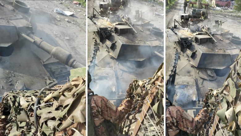Rusii afirma ca au distrus in Donbas un tanc M1A1 Abrams si un Leopard 2A6. Lupte grele in apropierea orasului Avdiivka Imagine
