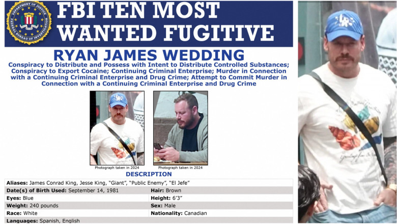 Ryan Wedding, pe lista celor mai cautati zece fugari. FBI ofera 10 milioane de dolari pentru informatii care duc la capturarea sa Imagine