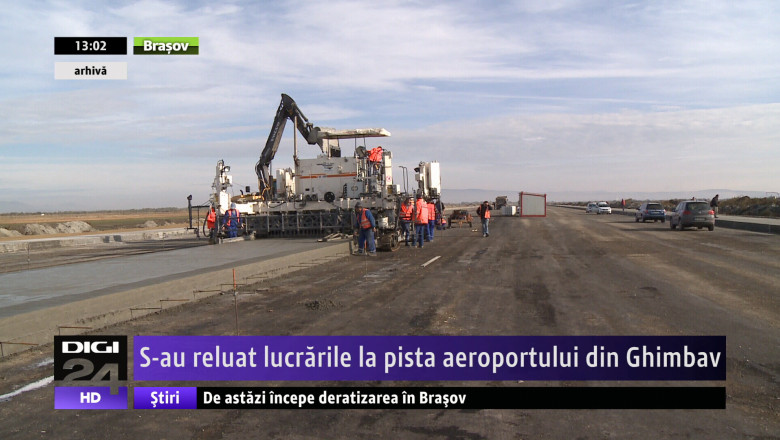 S-au reluat lucrarile la pista aeroportului din Ghimbav Imagine