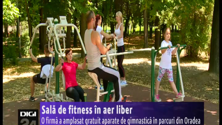 Sala de fitness in aer liber. O firma a amplasat gratuit aparate de gimnastica in parcuri din Oradea Imagine