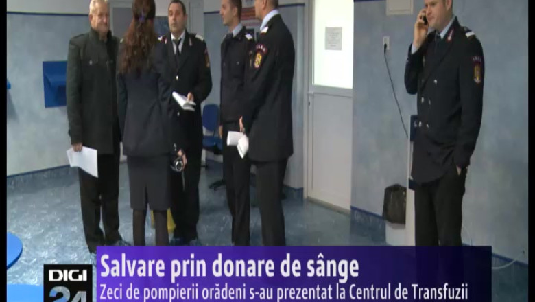 Salvare prin donare de sange. Zeci de pompieri oradeni s-au prezentat la Centrul de Transfuzii Imagine
