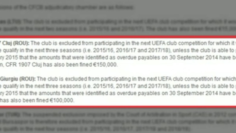 Sanctiune. UEFA: Astra si CFR, excluse din cupele europene Imagine