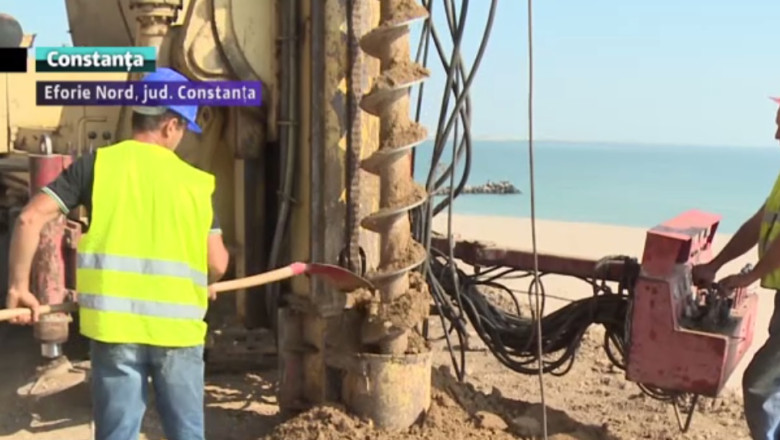 Santierul falezei, redeschis. Proiectul promenadei din Eforie a fost sistat pe timpul verii Imagine