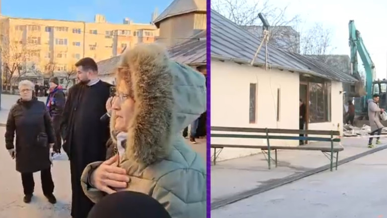 Scandal in curtea unei biserici din Constanta, dupa ce autoritatile au decis sa demoleze niste anexe construite ilegal Imagine