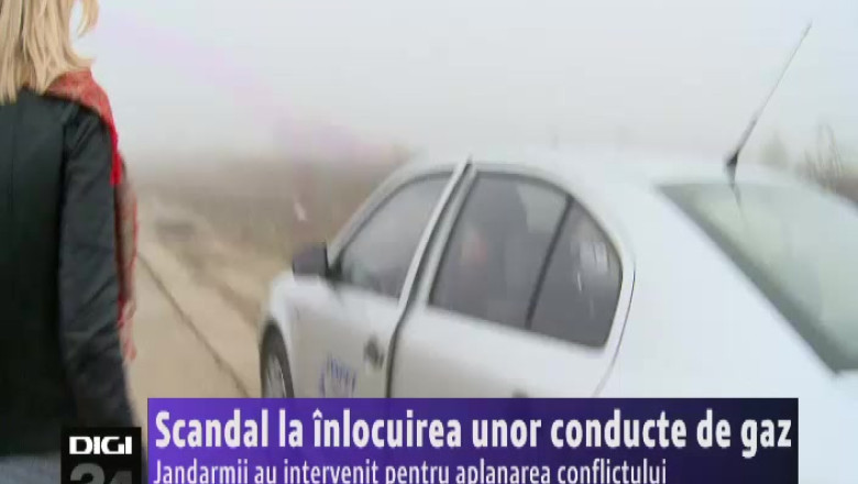 Scandal la inlocuirea unor conducte de gaz. Jandarmii au intervenit pentru aplanarea conflictului Imagine