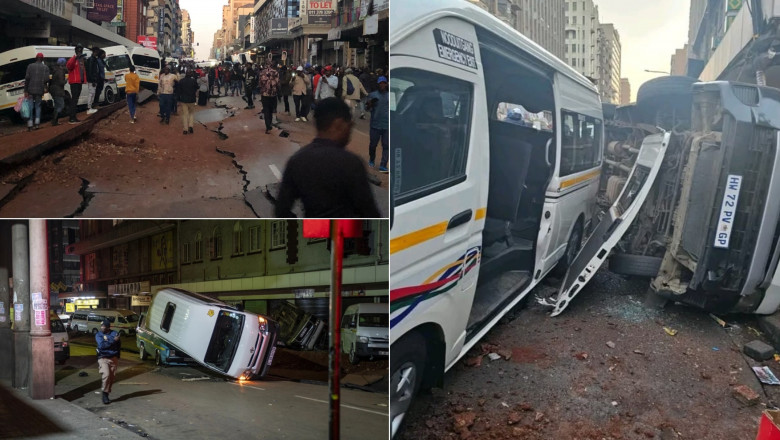 Scene apocaliptice in Johannesburg dupa ce o explozie masiva a distrus una dintre cele mai aglomerate strazi din oras Imagine