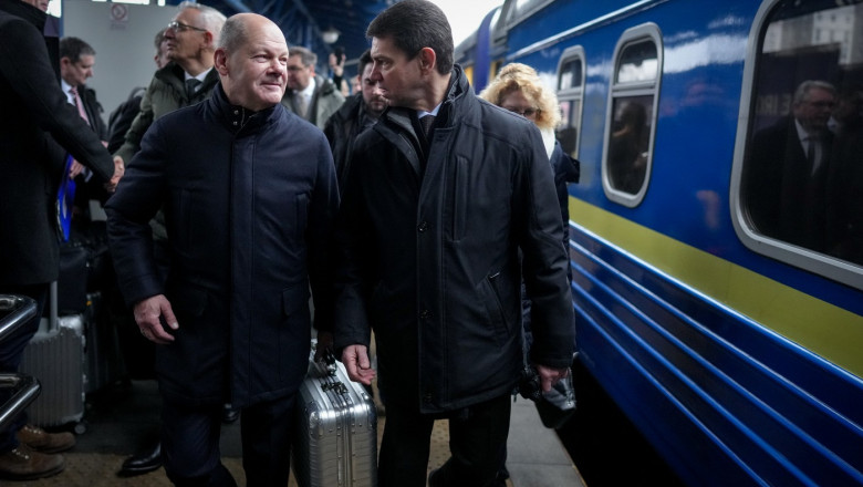 Scholz a mers in vizita oficiala la Kiev, pentru prima data in peste 2 ani: „Germania ramane cel mai puternic sustinator al Ucrainei” Imagine