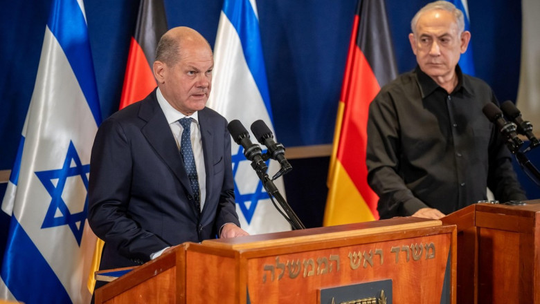 Scholz i-a spus lui Netanyahu, la Berlin, ca „exista o nevoie urgenta de a ameliora situatia umanitara” din Fasia Gaza Imagine