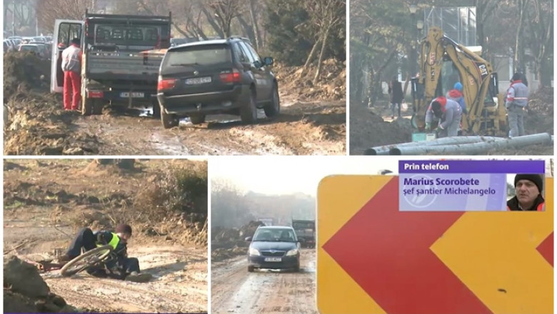 Scurtatura auto prin mijlocul celui mai mare santier din Timisoara - Michelangelo Imagine