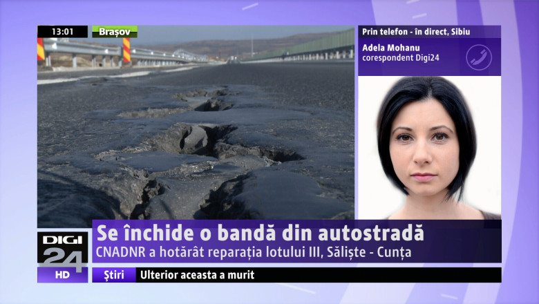 Se inchide o banda din autostrada Orastie - Sibiu Imagine