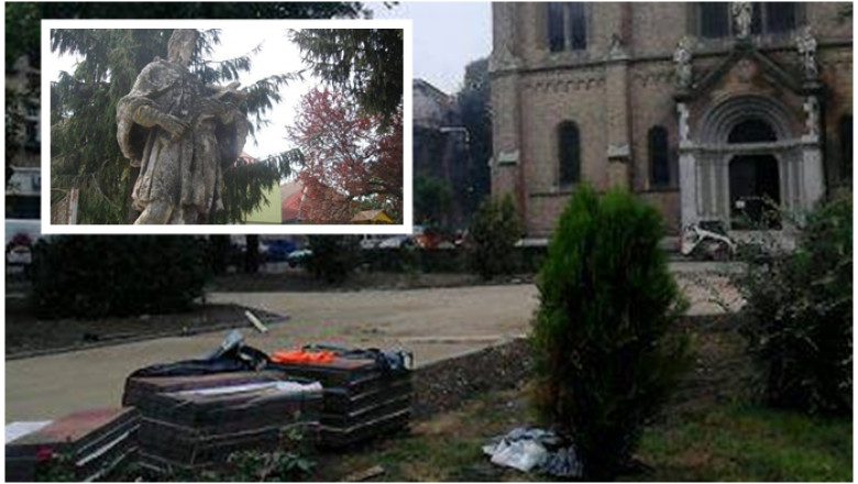 Se lucreaza la refacerea Piatei Romanilor din Timisoara. Acolo va fi mutata statuia Sf. Ioan Nepomuk Imagine