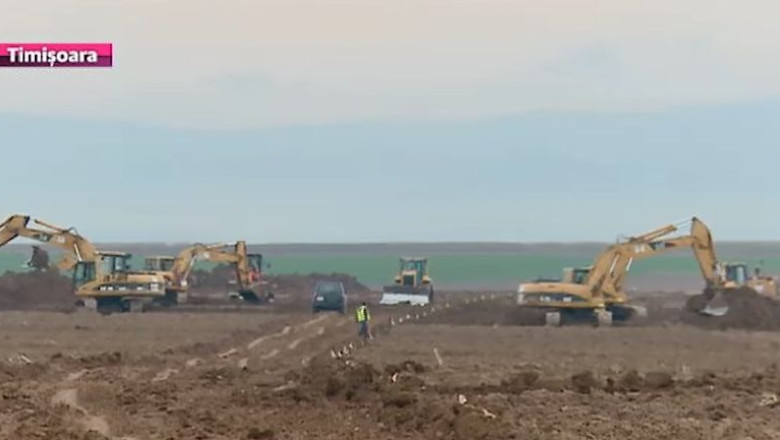 Se lucreaza pe lotul 2 al tronsonului de autostrada Timisoara - Lugoj Imagine