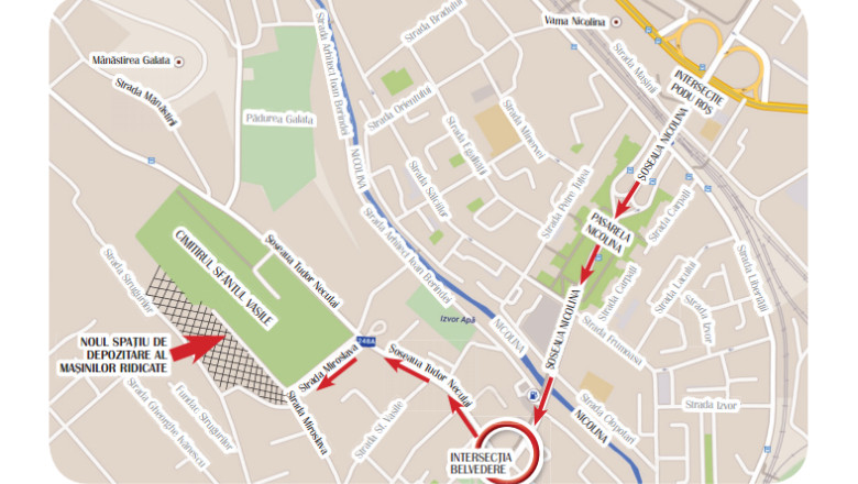 Se schimba locul unde vor fi depozitate masinile ridicate de pe strazile din Iasi Imagine