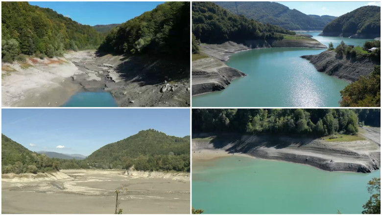 Seceta afecteaza si barajele de acumulare din tara. Lacul Paltinu, din Prahova, a scazut la 36%. „Aici, unde stam noi, era apa” Imagine