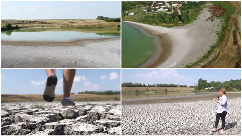 Seceta goleste lacurile din sudul Romaniei. Cum arata astazi un lac de peste 40 de hectare din Olt: „S-a ales praful” Imagine