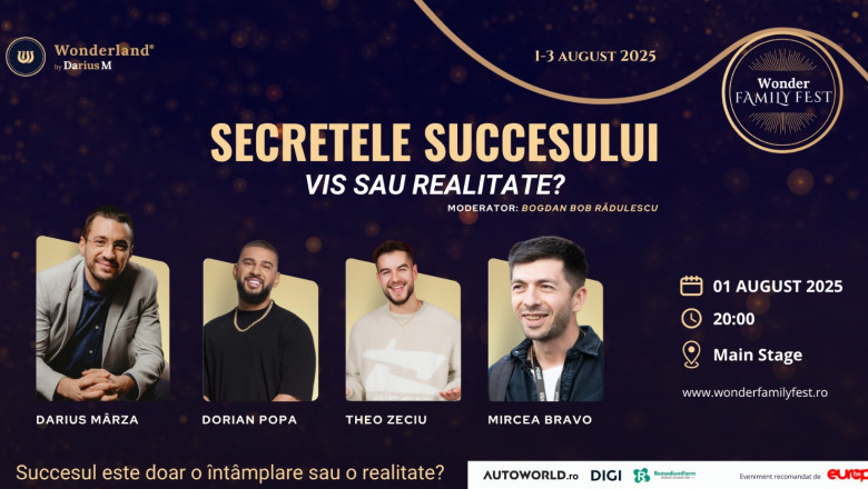 ”Secretele succesului. Vis sau realitate?” Wonder Family Fest aduce, in prima zi, pe scena principala, patru voci sinonime cu succesul Imagine