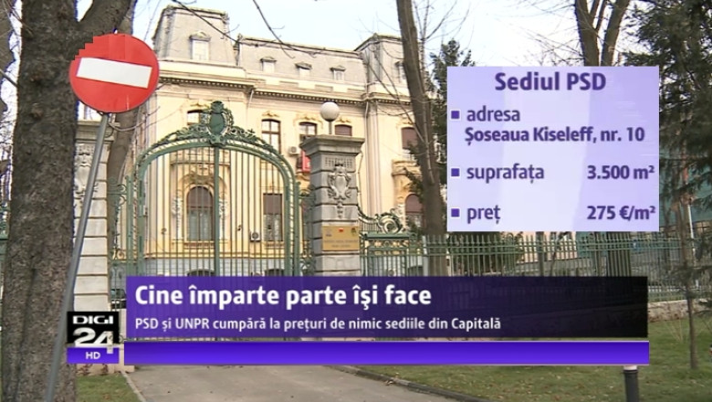 Sediile PSD si UNPR din centrul Capitalei au fost vandute de RA-APPS catre partide, la preturi de nimic Imagine