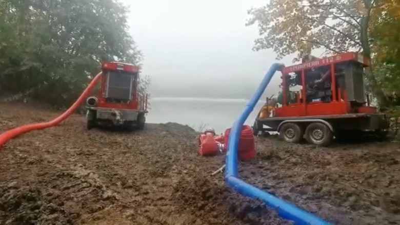 Sedinta de urgenta pentru criza de la Rosia Montana. Apa din barajul fisurat este evacuata printr-o conducta de by-pass Imagine