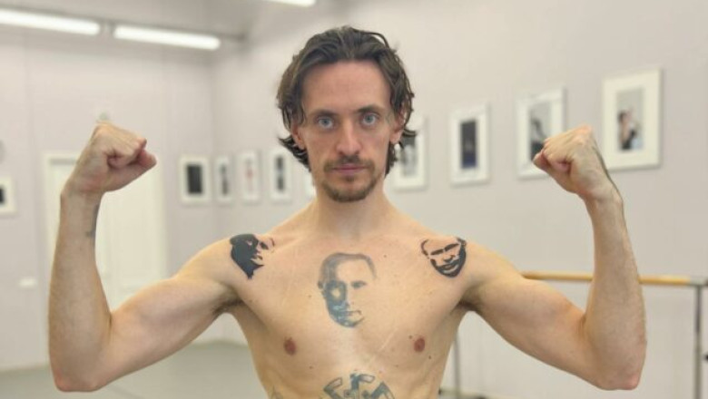 Serghei Polunin, dansatorul ucrainean cu portretul lui Putin tatuat pe piept, anunta ca paraseste Rusia Imagine