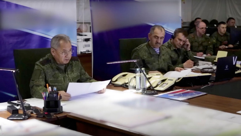 Serghei Soigu ar fi mers pe frontul din Ucraina pentru prima data de la inceputul razboiului Imagine