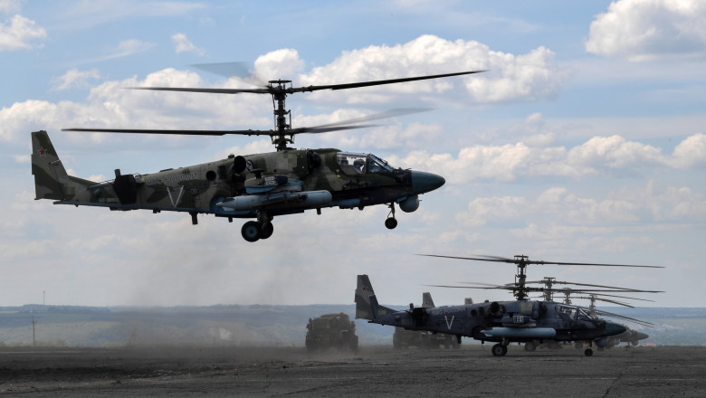 Serviciul ucrainean de informatii militare raporteaza o explozie misterioasa la o baza aeriana din Rusia. 4 elicoptere de atac distruse Imagine
